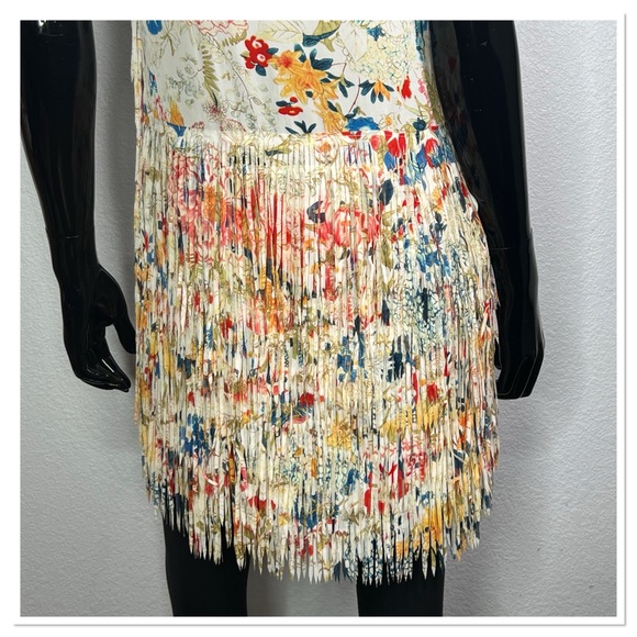 Floral Multi Tiered Fringe Mini Dress - Picture 9 of 10